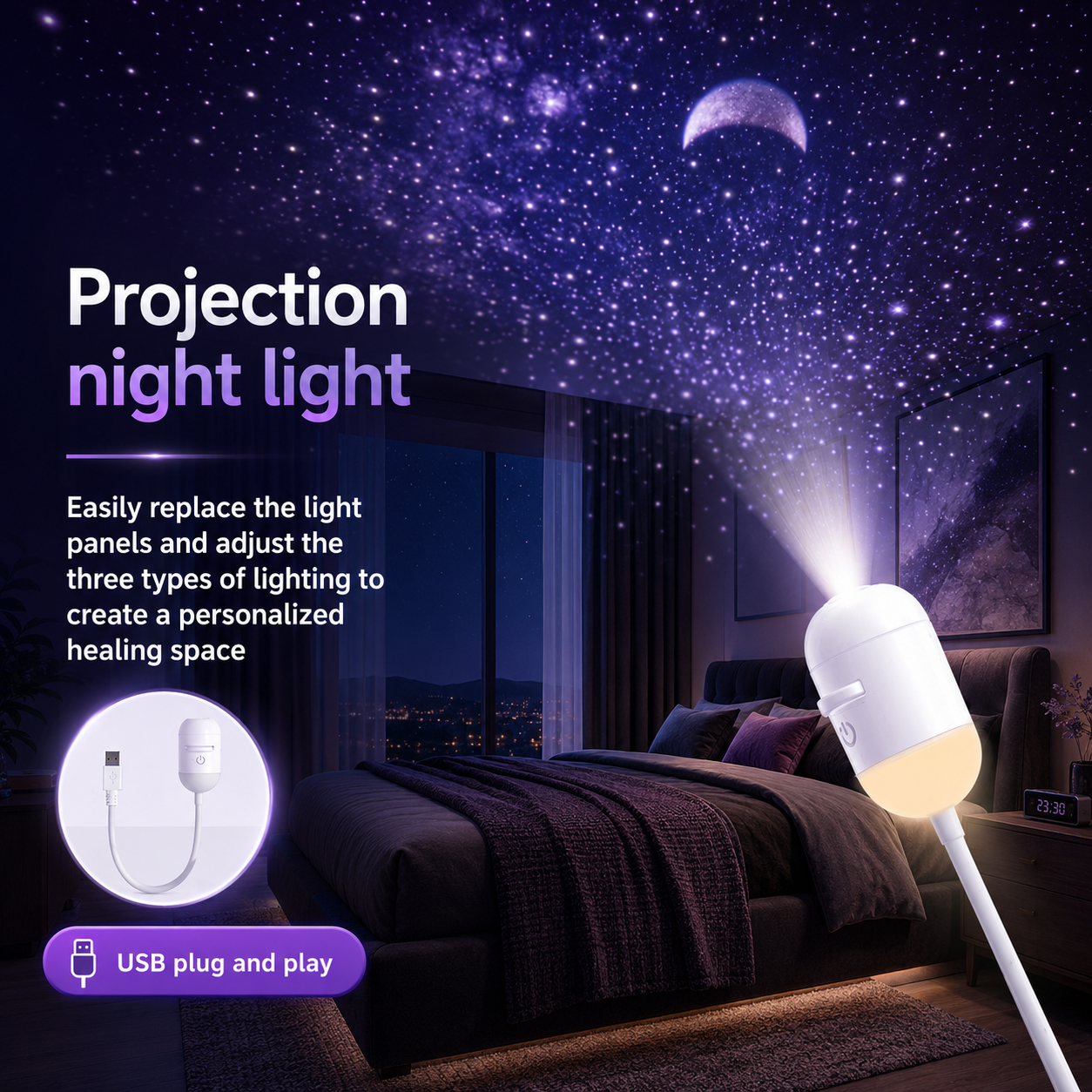 Mini Projection Night Light